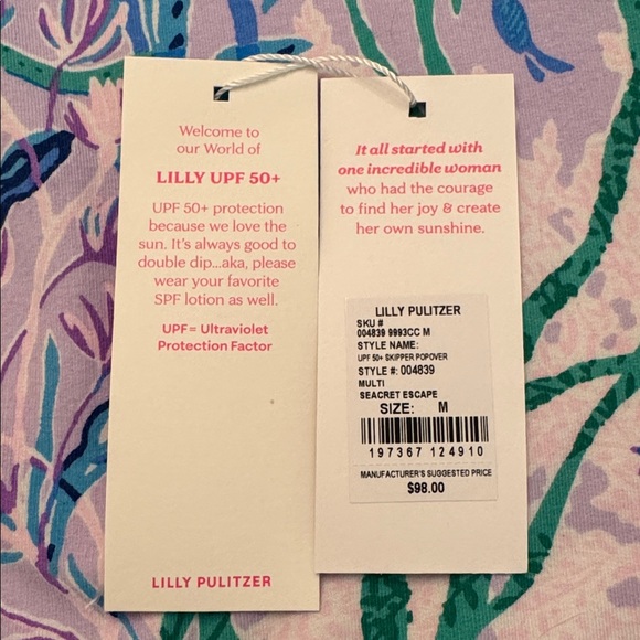 Lilly Pulitzer UPF 50+ Skipper Popover, Multi Secret Escape, M - Picture 10 of 10